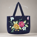 Bolsa de mano bordada Azul Marino