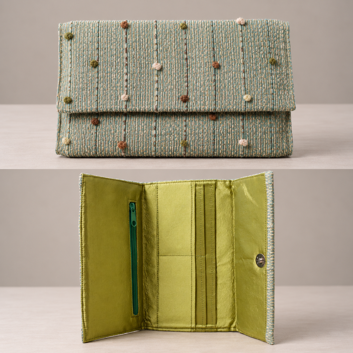 Cartera De Mujer Tejido Y Bordado